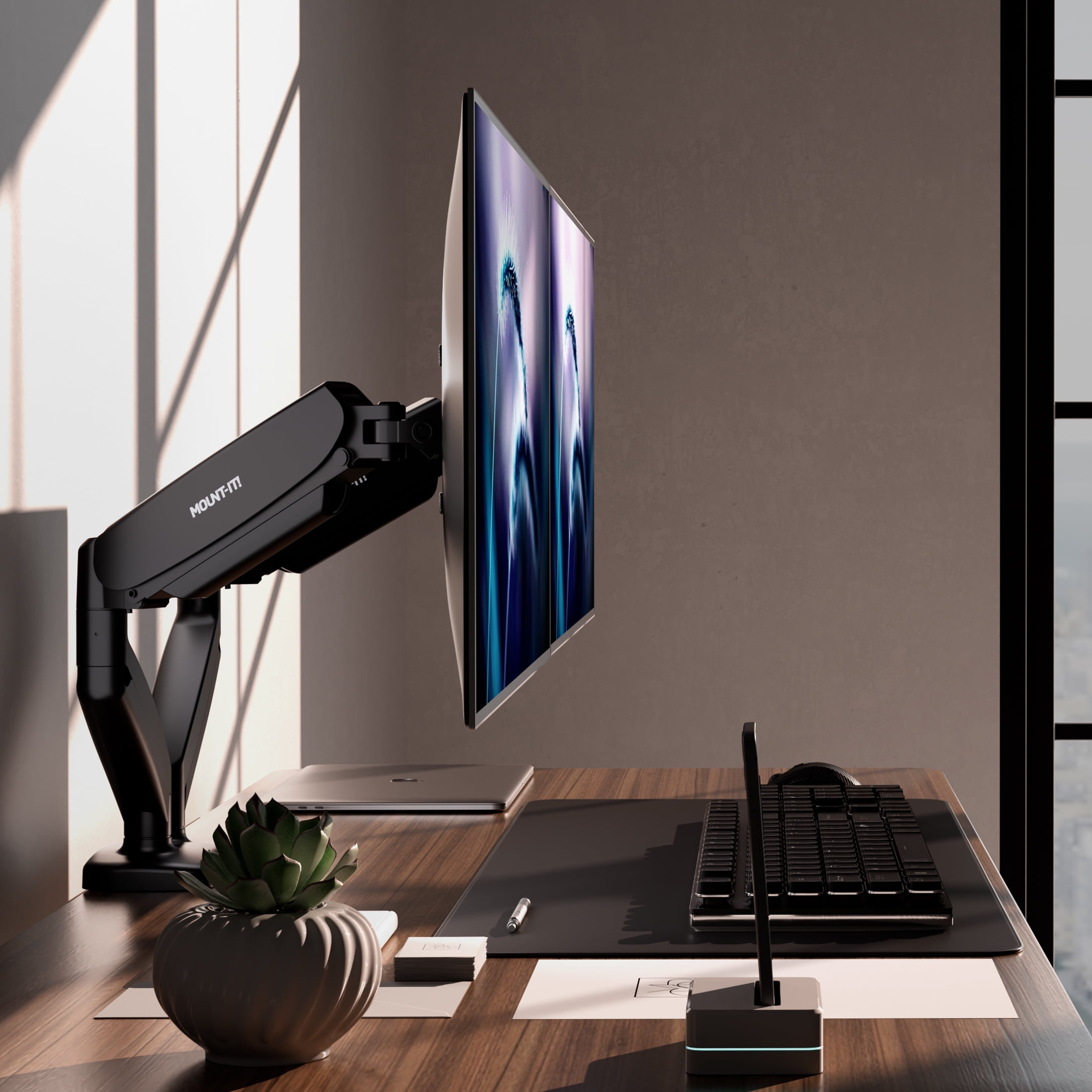 Dual Monitor Desk Mount with Gas Spring Arms
