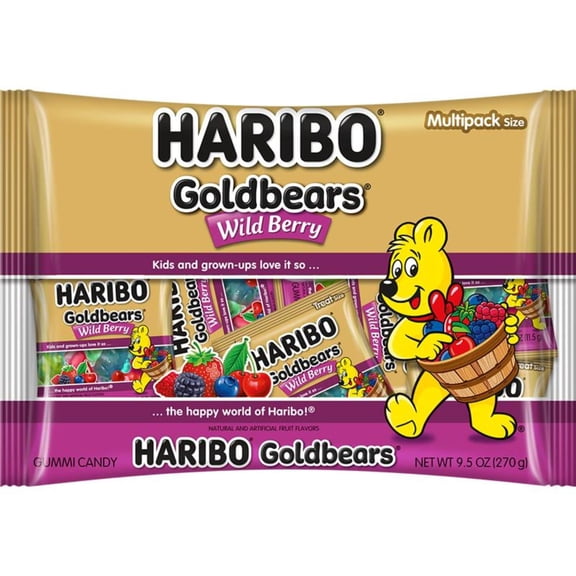 HARIBO Goldbears Halloween Gummies Wildberry Assorted Berry Flavor Gummy Candy, 9.5oz Bag