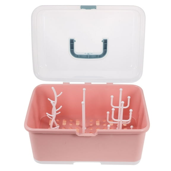 Soimiss Baby Bottle Organizer Storage Holder Pink PP 1Pack