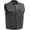 Black White, variant on - Downside - Men's Motorcycle Biker Riding Black Leather Vest - Small