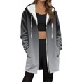 thumbnail image 2 of Bovxnpu Winter Coats for Women, Women's Oversized Jackets Gradient Print Long Sleeve Zip Up Hooded Pocketed Fleece Lined Top Warm Winter Clothing, 2 of 6
