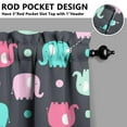 thumbnail image 5 of Kitchen Curtains 36 Inch Short - 3 Panel Set, Boho Elephant Mandala Print, Rod Pocket Window Curtain, 100% Polyester for Farmhouse, Retro Bohemian Kitchen, Easy Wash, 5 of 6