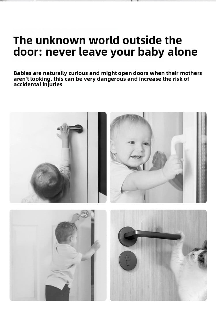 XIHAMA Child safety lock - 5 pieces, White, no drilling required, anti-pinch door handle