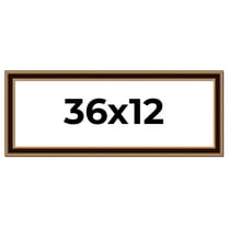 36x12 Frame Gold Brown Plein Air Vintage Solid Wood Picture Frame | 1.75 Inches Moulding Width |