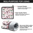 thumbnail image 7 of White Butterfly Pattern Kitchen Oven Mitt and Pot Holder Sets 2 Pcs for Baking, Cooking and Grilling, Heat Resistant Up To 392 °F, 7 of 7