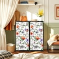 thumbnail image 6 of 4 Drawer Vertical Storage Dresser Watercolor meadow flowers chamomile buttercup with Wood Top Fabric Pull Drawers, 6 of 8