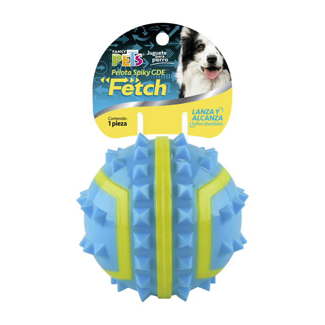 Pelota Fetch Spiky Fancy Pets Color Azul Tamaño Chico para Perro FL9438