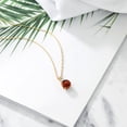 thumbnail image 4 of Gem Stone King 18K Yellow Gold Plated Silver Red Garnet and Sky Blue Aquamarine Pendant Necklace for Women (3.77 Cttw, Gemstone January Birthstone, Round 10MM, With 18 inch Chain), 4 of 4
