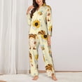 thumbnail image 2 of Balery Watercolor Bee Honey Honeycomb Bee Pattern Pajama Sets for Women Long Sleeve 2 Piece Sleepwear Loungewear Sets Soft PJ's with Pockets Long Sleeve Comfy Pj Sets-XX-Large, 2 of 7