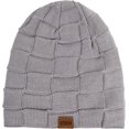 thumbnail image 4 of REDESS Beanie Hat for Men and Women Winter Warm Hats Knit Slouchy Thick Skull Cap-Pure Grey, 4 of 5