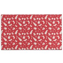 Red Christmas Pattern Door Rugs,Washable Non Slip Door Mats Indoor,Decorative Door Mats,Entry Mat Indoor for Entrance,Bedroom,Kitchen,Bathroom,17"x30"