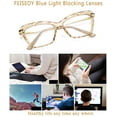 thumbnail image 5 of FEISEDY Crystal Cat Eye Glasses Frame Blue Light Blocking Computer Eyewear B2500, 5 of 13