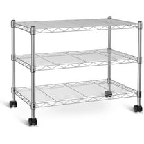 3-Tier Heavy Duty Storage Shelves 750Lb Capacity, 24.02" D x 13.78" W x 21.97" H Shelving Unit for Pantry, Garage, Laundry and Kitchen, Chrome
