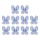 thumbnail image 3 of 20 piezas de papel de regalo de flores, envoltorio floral, adorno de alas de mariposa, manualidades de bricolaje, papeles de embalaje para regalos, Azul, 3 of 8