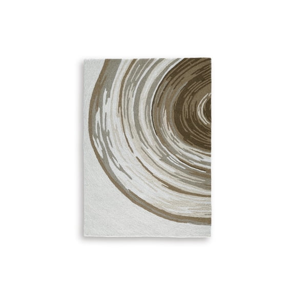 Signature Design by Ashley Rizwana 5' x 7' Area Rug, Ivory Brown Gray Abstract