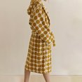 thumbnail image 2 of Retro Plaid Cotton Bathrobe Super Soft Absortion Hooded Loose bath Robe Coat Towel V Neck warm Sleepwear Robes Women Homewear, 2 of 4