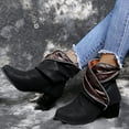 thumbnail image 4 of jsaierl European And American Style Large Size Thick High Heel Mid Tube Women's Boots, 4 of 4