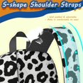 thumbnail image 5 of Black and White Leopard Print 17" School Backpacks for Teens,Waterproof Oxford Fabric,S-Shape Padded Straps for School,Travel,Hiking,Camping, 5 of 6