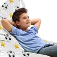 thumbnail image 1 of Hobby Lounger Chair Bag, Footballs and Star Silhouettes on a Plain Background Soccer Sports Theme, High Capacity Storage with Handle Container, Lounger Size, Dark Grey and Mustard, by Ambesonne, 1 of 1