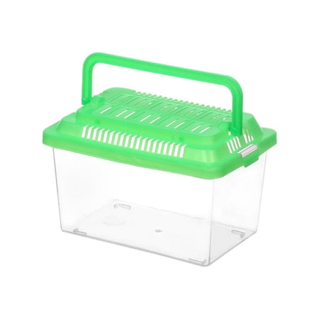 Portable Cage Bowls Feeding Transparen Hamster Box Turtle Tank Pet Products Goldfish Tank S(13X9X9CM)