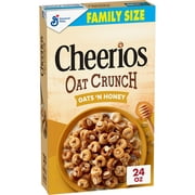 Cheerios Oat Crunch Oats & Honey Oat Breakfast Cereal, Family Size, 24 Oz