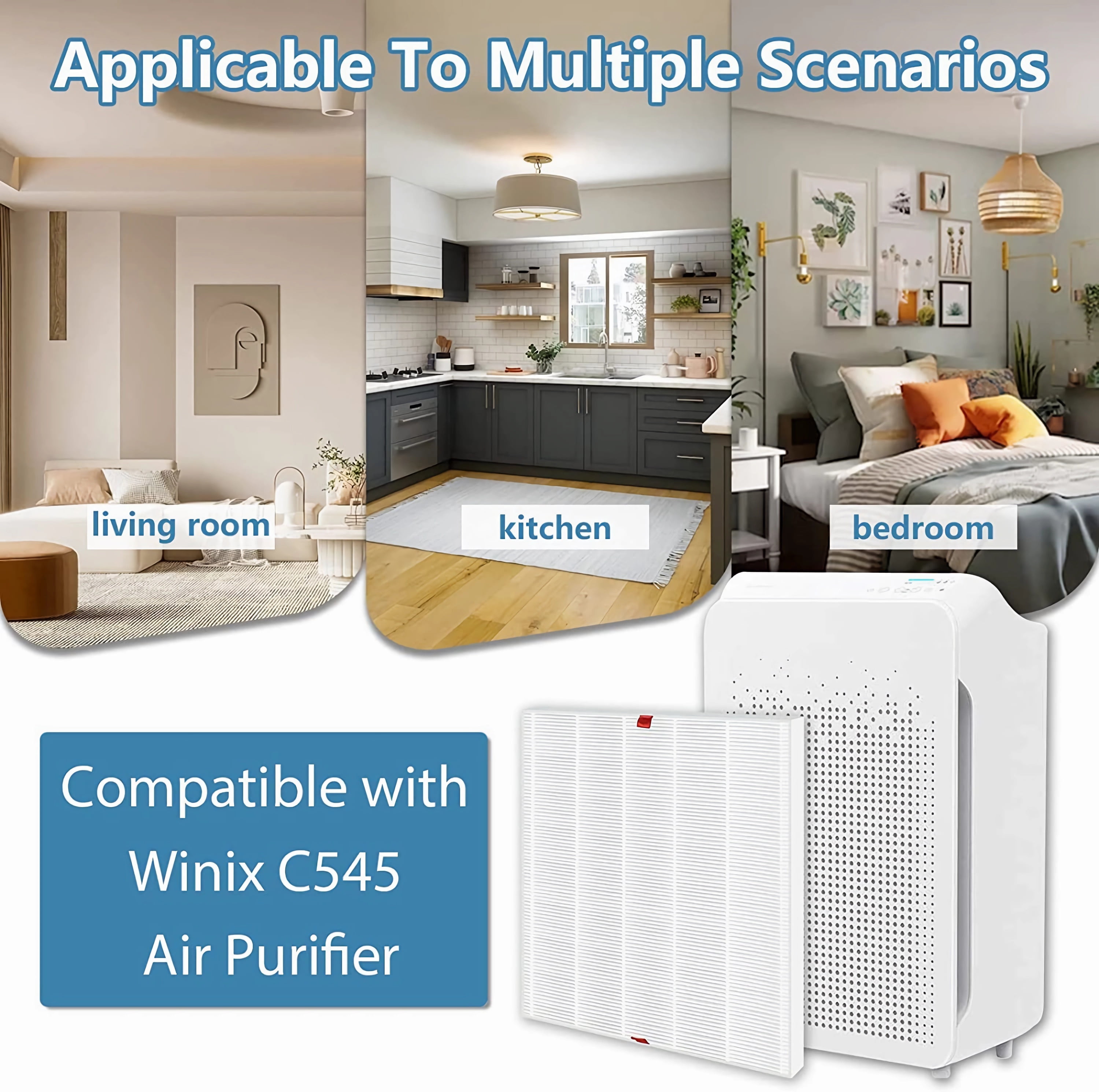 AMI PARTS C545 Replacement Filter S for Winix C545 Air Purifier True HEPA Filter Replace 1712-0096-00