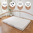 thumbnail image 4 of GOODONE 6'' Tri-Fold Mattress,Corduroy Fold Sofa Bed Memory Foam with Washable Cover,Floor Mattress for Travel,Camping,Guest,Twin,Beige,36''×75''×6'', 4 of 7