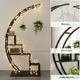 thumbnail image 2 of Yesurprise Metal Plant Stand 5 Tier Half Moon Shape Plant Stand Tall Plant Stand Ladder for Home Decor Patio Garden23.6"x15.7"x56"Black, 2 of 7
