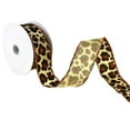 thumbnail image 3 of Flocked Cheetah Print Satin Wired Ribbon, 1-1/2-Inch, 10-Yard - Brown/Rust, 3 of 3