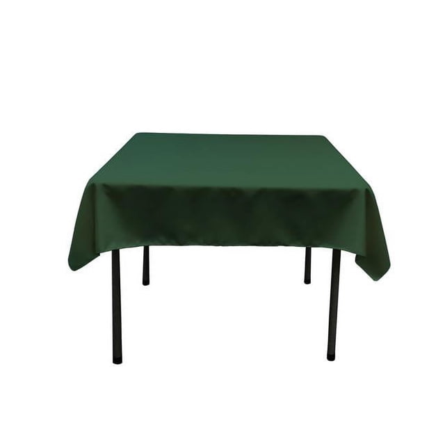 LA Linen TCpop58x58-GreenHuP20 Polyester Poplin Square Tablecloth, Hunter Green - 58 x 58 in.
