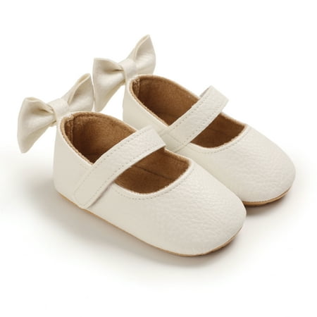 

Baby Girls Mary Jane Flats With Bowknot First Walker Shoes Crib Shoes Princess Wedding Party Christmas Dress Shoes