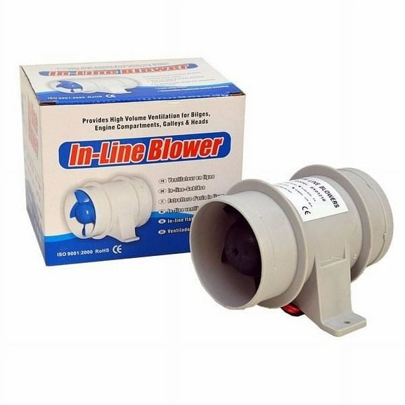 Shiyuan Boat In-Line Blower WWB-01210 | 12 Volt 3 Amp Gray 3 Inch