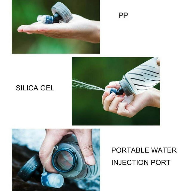 TPU Soft Flask Running Collapsible Water Bottles for Hiking Cycling Climbing 500ML Gray