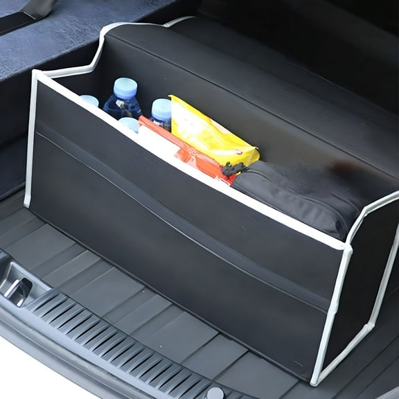LAMIRO Trunk Organizer for Car - Collapsible Trunk Storage SUV Trunk Organizers for Grocery Cargo