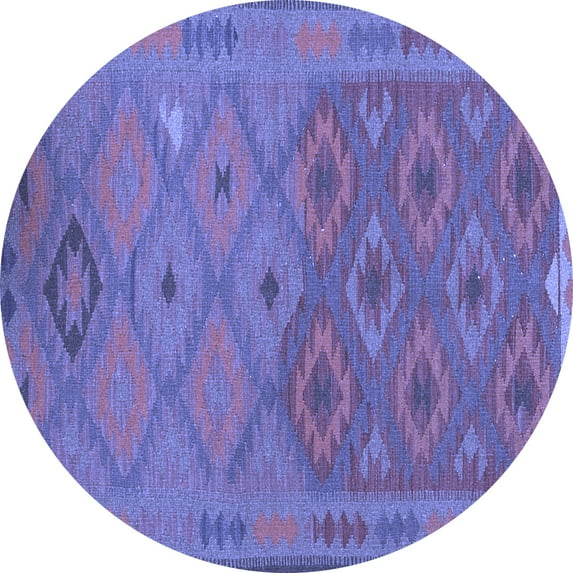 Ahgly Company Indoor Round Oriental Blue Traditional Area Rugs, 3' Round