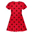 thumbnail image 4 of Robe pour Filles Enfant Filles Été à Pois Ajustée Douce Respirante à Manches Courtes Robe Décontractée Robe Enfant Fille Rouge 10 Ans-13 Ans, 4 of 5