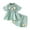 Green, variant on Baby Girl Summer Clothes Set Toddler Floral 2 Piece With Stripe 3D Applique Shorts Beach Short Sleeve Top Outfits 1-5 Years