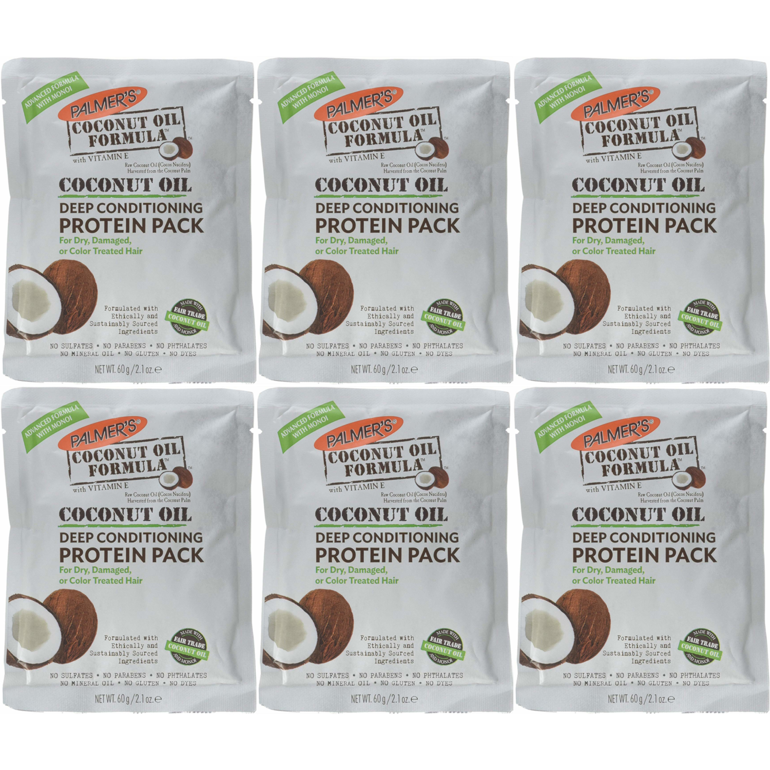 6 Pack Palmer's Coconut Oil Formula Deep Conditioning Protein Pack 2