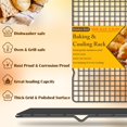 thumbnail image 2 of 2PCS Cooling Racks for Cooking and Baking -11.65''x16.85''Heavy Duty Stainless Steel Wire Rack for Baking, Grilling, Roasting - Oven & Dishwasher Safe - Fits Half Sheet Pan（Black）, 2 of 7
