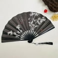 thumbnail image 3 of Folding Hand Held Fan Chinese Vintage Style Plastic Fan Double Sided Hanfu Accessories for Weddings Dancing Parties, 3 of 7