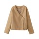 thumbnail image 1 of Abrigo básico elegante para mujer, chaqueta Bomber informal holgada de manga larga, chaqueta de lana con cuello en V, moda de otoño e invierno, 1 of 5