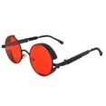 thumbnail image 2 of Gold Metal Retro Round Polarized Sunglasses Vintage Gothic Steampunk Glasses, 2 of 5