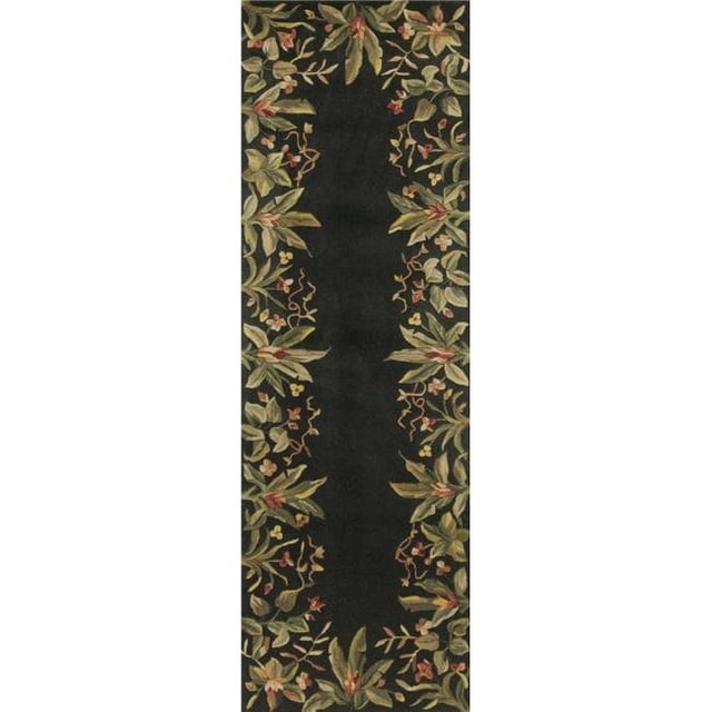 HomeRoots 352761 2 ft. 6 in. x 8 ft. Runner Wool Black Area Rug