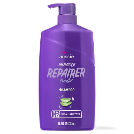 Aussie Miracle Repairer Shampoo with Aloe for All Hair Types, 26.2 fl oz