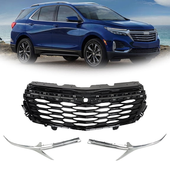 Fit For Chevrolet Equinox 2022 2023 Front Bumper Upper Grille Chrome & Black