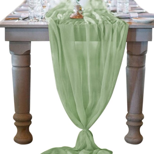 Socomi Camino de mesa de gasa rosa rubor de 10 pies, 29 x 120 pulgadas, camino de boda, decoraciones transparentes para despedida de soltera, Navidad, Acción de Gracias
