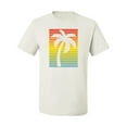 thumbnail image 2 of Tropical Palm Tree Silhouette | Mens Pop Culture Graphic T-Shirt, White, Small, 2 of 4
