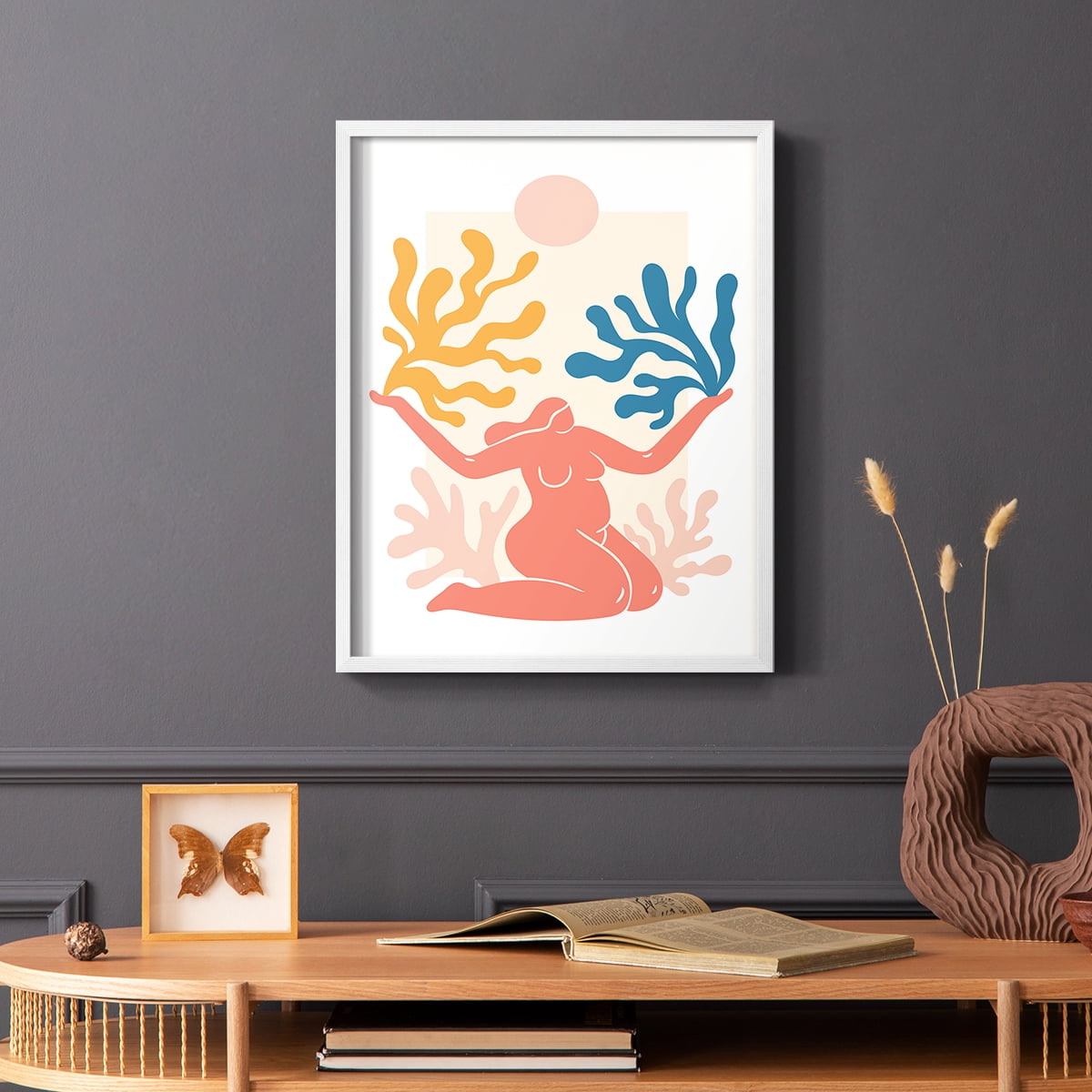 Matisse CDL in White Solid Wood Framed Print No Nail Hanging