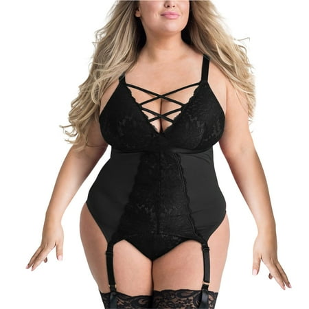 

Underwear Women High Waist Elastic Plus Size Stretchy With Garter Pajamas Lingerie