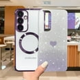 thumbnail image 4 of for Samsung Galaxy S24 Case Magnetic,Soft Cute Luxury Gradient Heart Plating Bling Glitter Clear Phone Case Compatible with MagSafe Shockproof Protective Cover for Women Girl 6.1”-Purple, 4 of 12